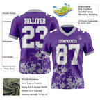 Custom Purple White-Gray 3D Pattern Splash Authentic Football Jersey