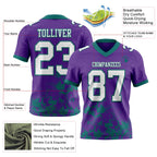 Custom Purple White-Teal 3D Pattern Splash Authentic Football Jersey