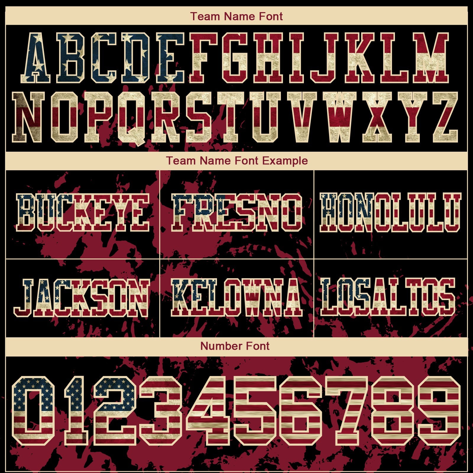 Custom Black Vintage USA Flag Crimson-Cream 3D Pattern Splash Authentic Football Jersey