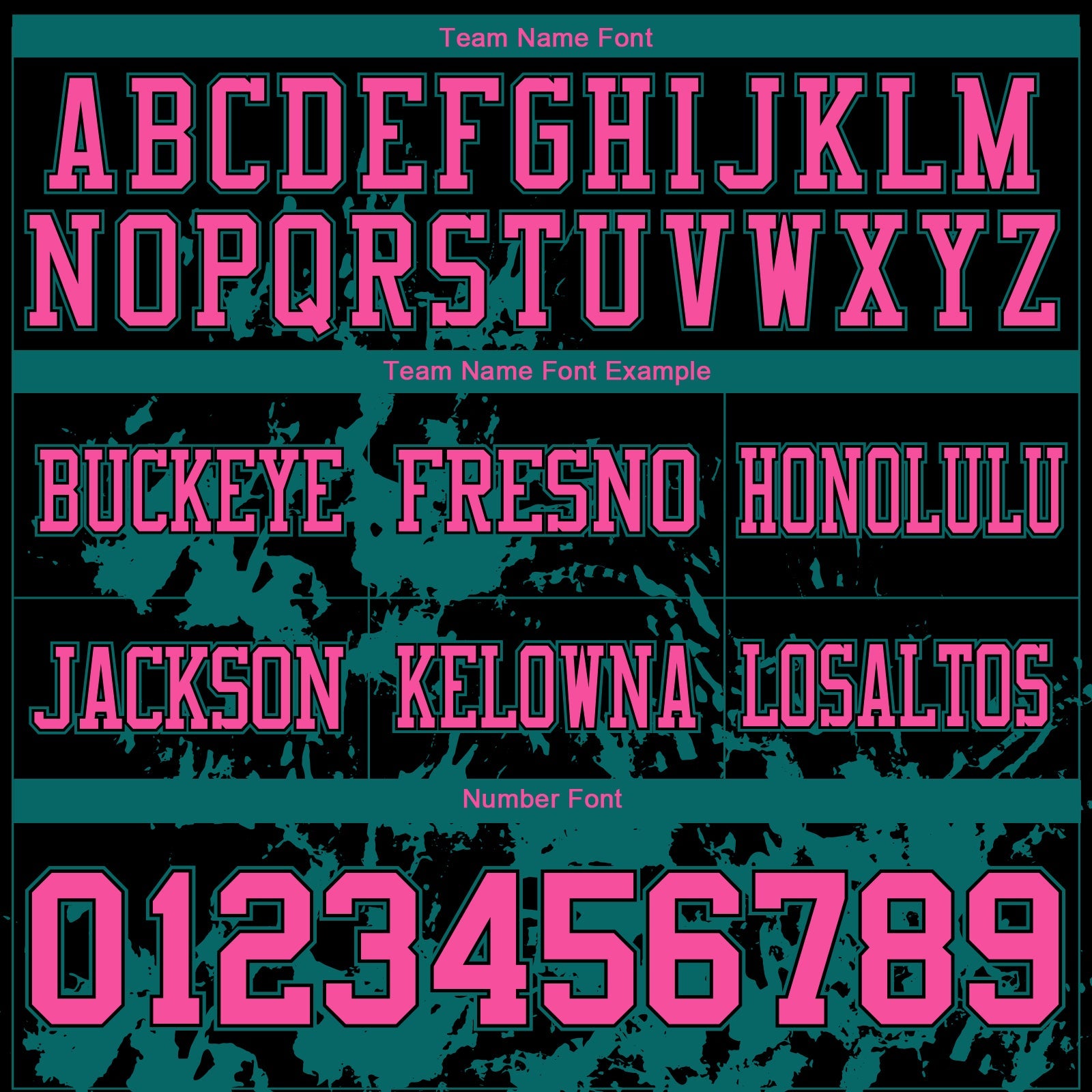 Custom Black Pink-Teal 3D Pattern Splash Authentic Football Jersey