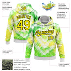 Custom Stitched Tie Dye Light Yellow-Black 3D Sports Pullover Sweatshirt Hoodie