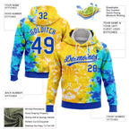 Custom Stitched Tie Dye Thunder Blue-White 3D Sports Pullover Sweatshirt Hoodie