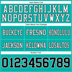 Custom Aqua Black-White Authentic Football Jersey