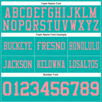 Custom Aqua Medium Pink Authentic Football Jersey