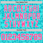 Custom Aqua Pink-White Leopard Print Round Neck Sublimation Basketball Suit Jersey