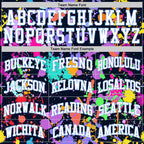 Custom Graffiti Pattern White Light Blue-Black Splash Round Neck Sublimation Basketball Suit Jersey