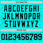 Custom Aqua Black Fragment Art Round Neck Sublimation Basketball Suit Jersey