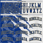 Custom Graffiti Pattern Royal White-Old Gold Scratch Round Neck Sublimation Basketball Suit Jersey