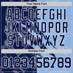 Custom Graffiti Pattern Navy Light Blue-White Scratch Round Neck Sublimation Basketball Suit Jersey