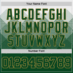 Custom White Green-Old Gold Gradient Square Shapes Round Neck Sublimation Basketball Suit Jersey
