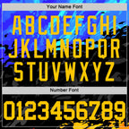 Custom Figure Yellow Royal-Black Splash Round Neck Sublimation Basketball Suit Jersey