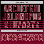 Custom Black Maroon-Cream Pinstripe Fade Fashion Round Neck Sublimation Basketball Suit Jersey