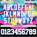 Custom Black White Pink-Light Blue Splash Round Neck Sublimation Basketball Suit Jersey