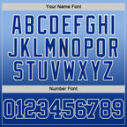 Custom Light Blue Royal-White Fade Fashion Round Neck Sublimation Basketball Suit Jersey