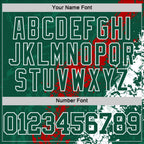 Custom Green Red-White Splash Round Neck Sublimation Basketball Suit Jersey