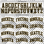 Custom White Black-Old Gold Geometric Shape Round Neck Sublimation Basketball Suit Jersey