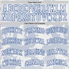 Custom White Royal Curve Lines Round Neck Sublimation Basketball Suit Jersey