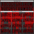 Custom Black Red Dripping Splatter Art Round Neck Sublimation Basketball Suit Jersey