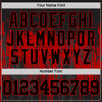 Custom Black Red Dripping Splatter Art Round Neck Sublimation Basketball Suit Jersey