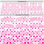 Custom White Pink Gradient Square Shapes Round Neck Sublimation Basketball Suit Jersey