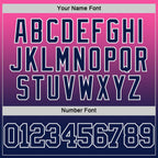 Custom Pink Navy-White Fade Fashion Round Neck Sublimation Basketball Suit Jersey