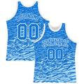 Custom Royal White Wave Round Neck Sublimation Basketball Suit Jersey