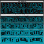 Custom Black Teal Gradient Square Shapes Round Neck Sublimation Basketball Suit Jersey