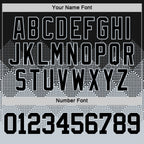 Custom Black Silver Gradient Square Shapes Round Neck Sublimation Basketball Suit Jersey