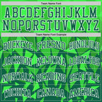 Custom Green Grass Green-White Geometric Shape Round Neck Sublimation Basketball Suit Jersey