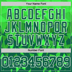 Custom Green Grass Green-White Geometric Shape Round Neck Sublimation Basketball Suit Jersey