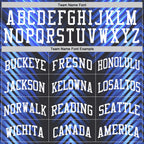 Custom Black White-Royal Arrow Shape Round Neck Sublimation Basketball Suit Jersey