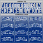 Custom Gray Royal-White Fade Fashion Round Neck Sublimation Basketball Suit Jersey