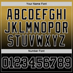 Custom Old Gold Black-White Fade Fashion Round Neck Sublimation Basketball Suit Jersey