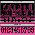 Custom Black Pink Pinstripe Fade Fashion Round Neck Sublimation Basketball Suit Jersey