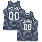 Custom Steel Gray White Line Round Neck Sublimation Basketball Suit Jersey