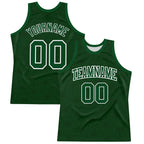 Custom Green White Geometric Shape Round Neck Sublimation Basketball Suit Jersey