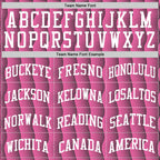 Custom Pink White-Black Geometric Shape Round Neck Sublimation Basketball Suit Jersey