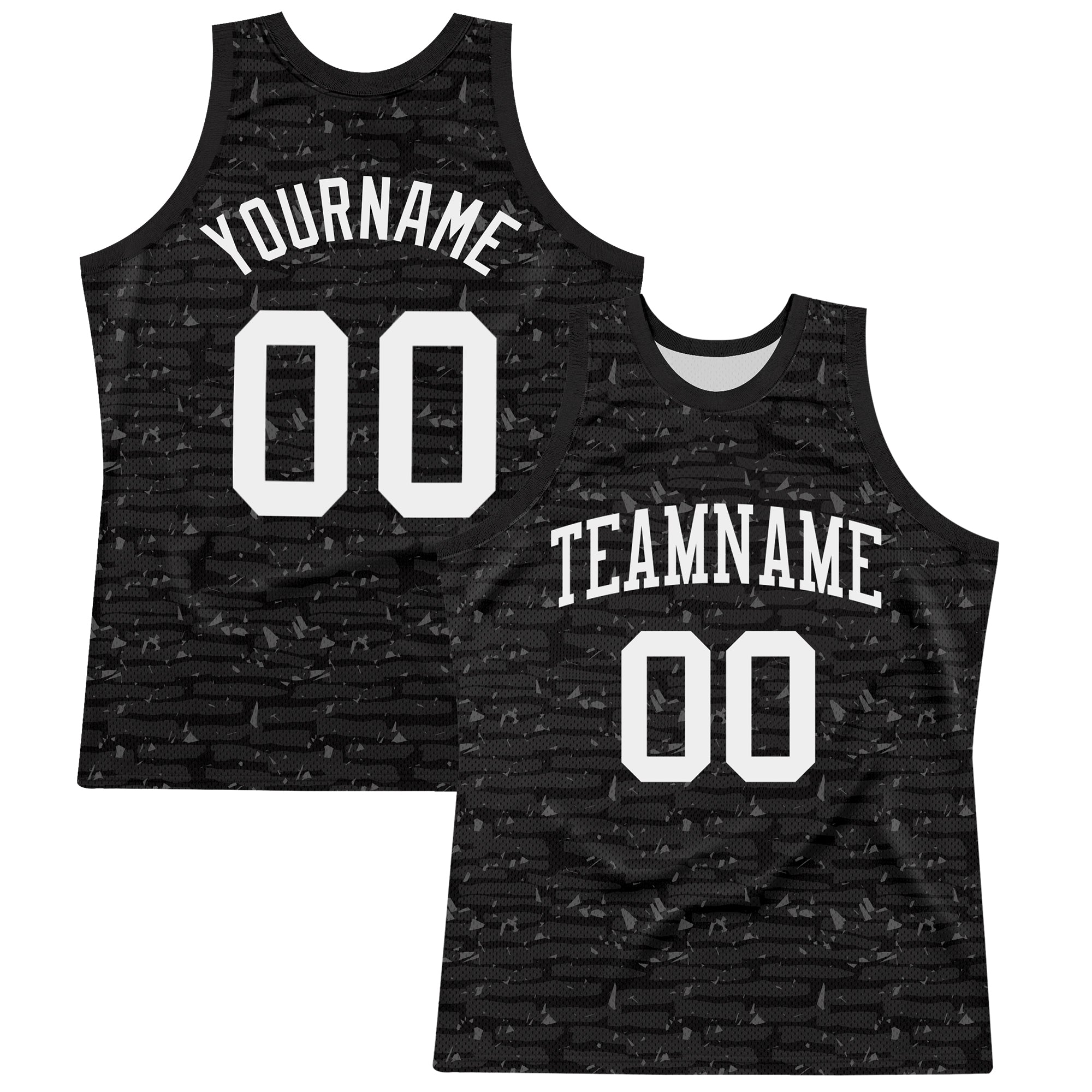Custom Black White Fragment Art Round Neck Sublimation Basketball Suit Jersey