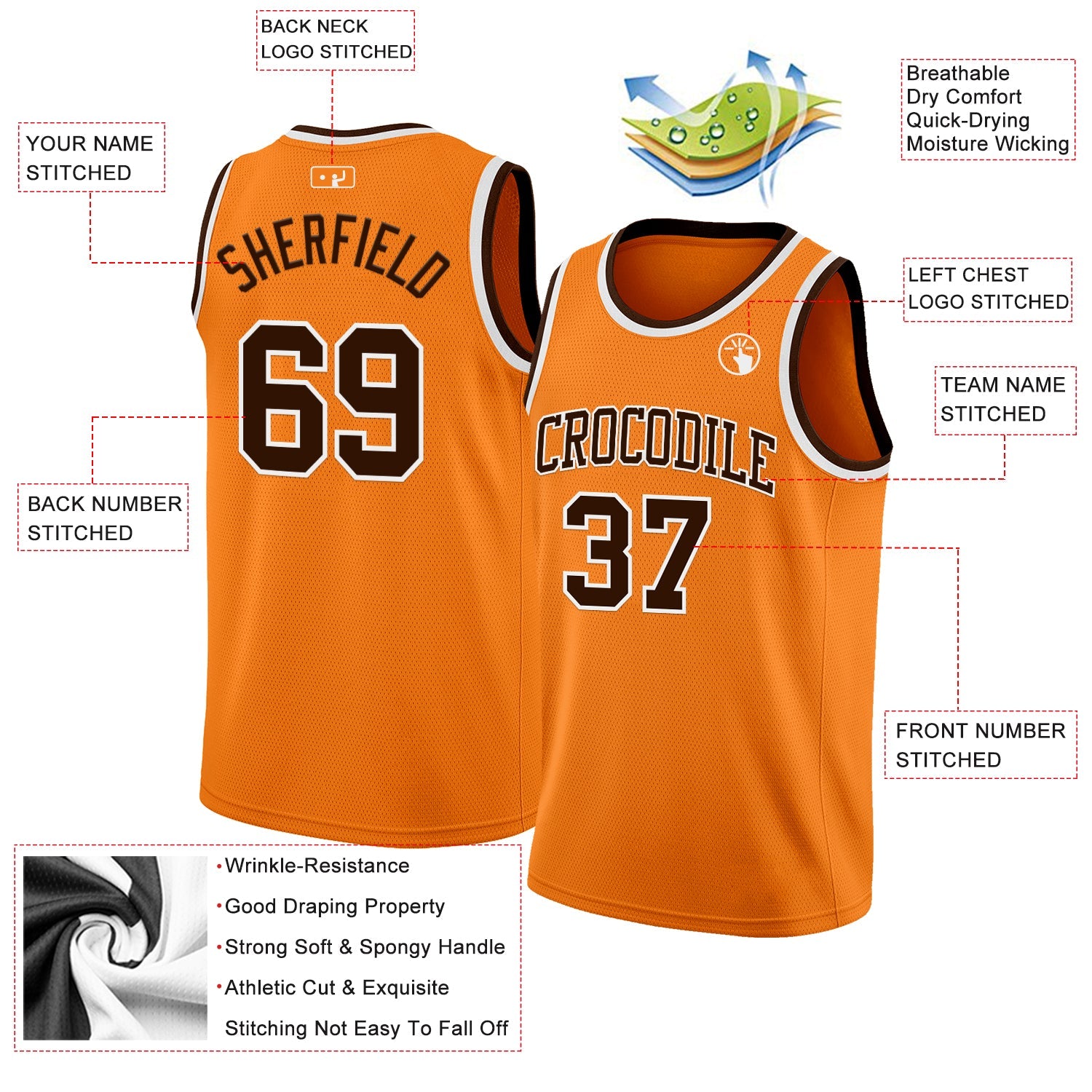 Custom Bay Orange Brown-White Authentic Basketball Jersey