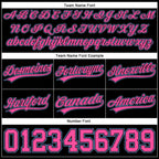 Custom Black Pink-Light Blue Authentic Throwback Basketball Shorts