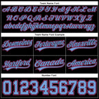 Custom Black Light Blue-Pink Authentic Throwback Basketball Shorts