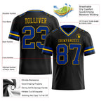 Custom Black Royal-Yellow Authentic Football Jersey