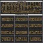 Custom Black Old Gold Mesh Authentic Throwback Football Jersey