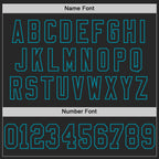 Custom Black Teal Mesh Authentic Throwback Football Jersey