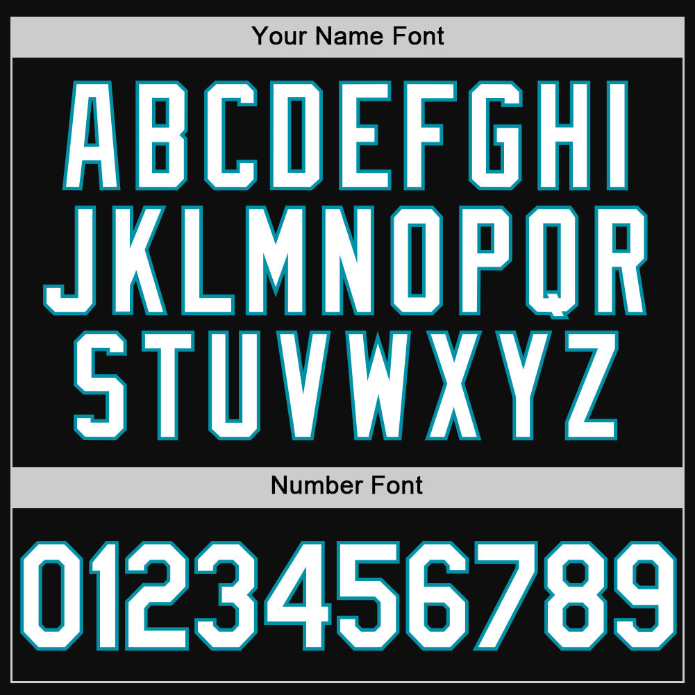 Custom Black White-Teal Authentic Throwback Baseball Jersey