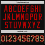 Custom Black Camo-Red Authentic Throwback Baseball Jersey