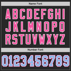 Custom Black Light Blue-Pink Mesh Authentic Football Jersey