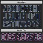 Custom Black Light Blue-Pink Mesh Authentic Football Jersey