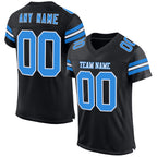 Custom Black Powder Blue-White Mesh Authentic Football Jersey