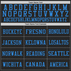 Custom Black Red-Powder Blue Mesh Authentic Football Jersey